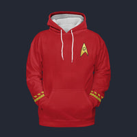 Modetrail Star Trek TOS Original Series Red Hoodie Costume, S-5XL US Size, Gift For Him