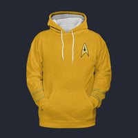 Modetrail Star Trek TOS Original Series Yellow Fleece Hoodie Costume, S-5XL US Size, Gift For Him