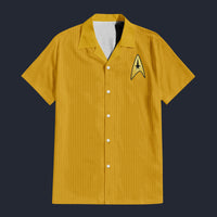 Modetrail Star Trek TOS Original Series Yellow Hawaiian Shirt Costume, S-5XL US Size, Unisex Button Down Shirt