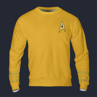 Modetrail Star Trek TOS Original Series Yellow Long Sleeves Costume, S-5XL US Size, Gift For Him