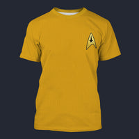 Modetrail Star Trek TOS Original Series Yellow Tracksuit Costume Hoodie Sweatshirt T-Shirt Sweatpants, S-5XL US Size