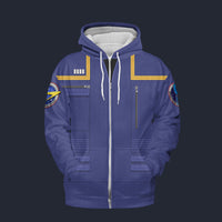 Modetrail Star Trek Uniform 2150s Operations Zip Hoodie Costume, S-5XL US Size, Gift For Him