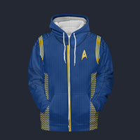 Modetrail Starfleet Duty Uniform Command Division Discovery Fleece Zip Hoodie Costume, Star Trek Costume S-5XL US Size, Gift For Him