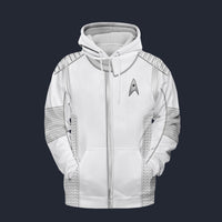 Modetrail Starfleet Duty Uniform Medical Discovery Fleece Zip Hoodie Costume, Star Trek Costume S-5XL US Size, Gift For Him