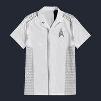 Modetrail Starfleet Duty Uniform Medical Discovery Hawaiian Shirt Costume, Star Trek Costume S-5XL US Size, Unisex Button Down Shirt