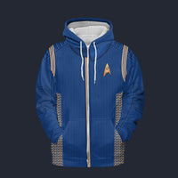 Modetrail Starfleet Duty Uniform Operations Division Discovery Zip Hoodie Costume, Star Trek Costume S-5XL US Size, Gift For Him
