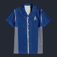 Modetrail Starfleet Duty Uniform Science Division Discovery Hawaiian Shirt Costume, Star Trek Costume S-5XL US Size, Unisex Button Down Shirt