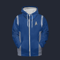Modetrail Starfleet Duty Uniform Science Division Discovery Zip Hoodie Costume, Star Trek Costume S-5XL US Size, Gift For Him