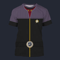 Modetrail Starfleet Flag Officers Duty Uniforms Commodore T-shirt Costume, Star Trek Costume S-5XL US Size, Gift For Him