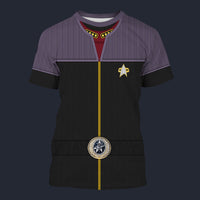 Modetrail Starfleet Flag Officers Duty Uniforms T-shirt Costume, Star Trek Costume S-5XL US Size, Gift For Him