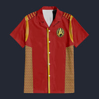 Modetrail Starfleet Red Uniform Admiral Discovery Hawaiian Shirt Costume, Star Trek Costume S-5XL US Size, Unisex Button Down Shirt