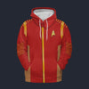 Modetrail Starfleet Red Uniform Captain Discovery Tracksuit Costume Hoodie Sweatshirt T-Shirt Sweatpants, Star Trek Costume S-5XL US Size