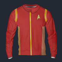 Modetrail Starfleet Red Uniform Command Division Discovery Sweatshirt Costume, Star Trek Costume S-5XL US Size, Gift For Him