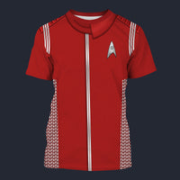 Modetrail Starfleet Red Uniform Science Division Discovery T-shirt Costume, Star Trek Costume S-5XL US Size, Gift For Him