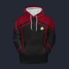 Modetrail Star Trek Starfleet Uniform Circa 2385 Command Fleece Hoodie Costume, S-5XL US Size, Gift For Him