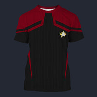 Modetrail Star Trek Starfleet Uniform Circa 2385 Command T-shirt Costume, S-5XL US Size, Gift For Him