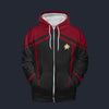 Modetrail Star Trek Starfleet Uniform Circa 2385 Command Zip Hoodie Costume, S-5XL US Size, Gift For Him