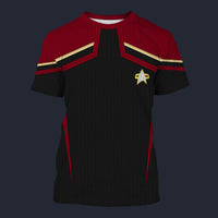 Modetrail Star Trek Starfleet Uniform Circa 2385 Flag Officer Tracksuit Costume Hoodie Sweatshirt T-Shirt Sweatpants, S-5XL US Size