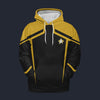 Modetrail Star Trek Starfleet Uniform Circa 2385 Command Yellow Tracksuit Costume Hoodie Sweatshirt T-Shirt Sweatpants, S-5XL US Size