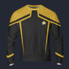 Modetrail Star Trek Starfleet Uniform Circa 2385 Command Yellow Tracksuit Costume Hoodie Sweatshirt T-Shirt Sweatpants, S-5XL US Size