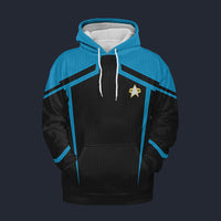 Modetrail Star Trek Starfleet Uniform Circa 2385 Science Blue Hoodie Costume, S-5XL US Size, Gift For Him