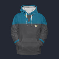 Modetrail Star Trek Starfleet Uniform Deep Space Nine Cadet Blue Hoodie Costume, S-5XL US Size, Gift For Him