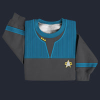 Modetrail Star Trek Starfleet Uniform Deep Space Nine Cadet Blue Sweater Costume, S-5XL US Size, Gift For Him
