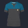Modetrail Star Trek Starfleet Uniform Deep Space Nine Cadet Blue T-shirt Costume, S-5XL US Size, Gift For Him