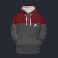 Modetrail Star Trek Starfleet Uniform Deep Space Nine Cadet Red Hoodie Costume, S-5XL US Size, Gift For Him