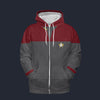 Modetrail Star Trek Starfleet Uniform Deep Space Nine Cadet Red Tracksuit Costume Hoodie Sweatshirt T-Shirt Sweatpants, S-5XL US Size