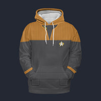 Modetrail Star Trek Starfleet Uniform Deep Space Nine Cadet Yellow Fleece Hoodie Costume, S-5XL US Size, Gift For Him