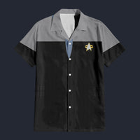 Modetrail Star Trek Starfleet Uniform Deep Space Nine Grey Hawaiian Shirt Costume, S-5XL US Size, Unisex Button Down Shirt