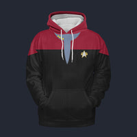 Modetrail Star Trek Starfleet Uniform Deep Space Nine Red Tracksuit Costume Hoodie Sweatshirt T-Shirt Sweatpants, S-5XL US Size