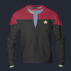Modetrail Star Trek Starfleet Uniform Deep Space Nine Red Tracksuit Costume Hoodie Sweatshirt T-Shirt Sweatpants, S-5XL US Size