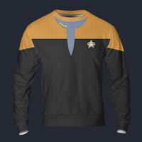 Modetrail Star Trek Starfleet Uniform Deep Space Nine Yellow Long Sleeves Costume, S-5XL US Size, Gift For Him