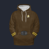 Modetrail Star Trek Starfleet Uniform Mid 2270s Dark Brown Tracksuit Costume Hoodie Sweatshirt T-Shirt Sweatpants, S-5XL US Size