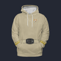 Modetrail Star Trek Starfleet Uniform Mid 2270s Light Brown Fleece Hoodie Costume, S-5XL US Size, Gift For Him