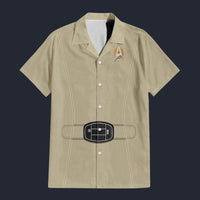 Modetrail Star Trek Starfleet Uniform Mid 2270s Light Brown Hawaiian Shirt Costume, S-5XL US Size, Unisex Button Down Shirt