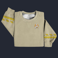 Modetrail Star Trek Starfleet Uniform Mid 2270s Light Brown Sweater Costume, S-5XL US Size, Gift For Him