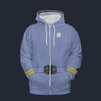 Modetrail Star Trek Starfleet Uniform Mid 2270s Weldon Blue Fleece Zip Hoodie Costume, S-5XL US Size, Gift For Him