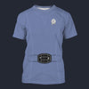 Modetrail Star Trek Starfleet Uniform Mid 2270s Weldon Blue T-shirt Costume, S-5XL US Size, Gift For Him