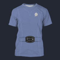 Modetrail Star Trek Starfleet Uniform Mid 2270s Weldon Blue Tracksuit Costume Hoodie Sweatshirt T-Shirt Sweatpants, S-5XL US Size