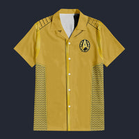Modetrail Starfleet Yellow Uniform Admiral Discovery Hawaiian Shirt Costume, Star Trek Costume S-5XL US Size, Unisex Button Down Shirt