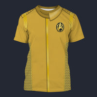 Modetrail Starfleet Yellow Uniform Admiral Discovery Tracksuit Costume Hoodie Sweatshirt T-Shirt Sweatpants, Star Trek Costume S-5XL US Size