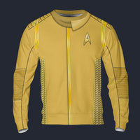 Modetrail Starfleet Yellow Uniform Command Division Discovery Long Sleeves Costume, Star Trek Costume S-5XL US Size, Gift For Him