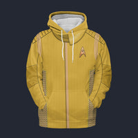 Modetrail Starfleet Yellow Uniform Operations Division Discovery Tracksuit Costume Hoodie Sweatshirt T-Shirt Sweatpants, Star Trek Costume S-5XL US Size