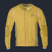Modetrail Starfleet Yellow Uniform Operations Division Discovery Sweatshirt Costume, Star Trek Costume S-5XL US Size, Gift For Him