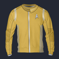 Modetrail Starfleet Yellow Uniform Science Division Discovery Sweatshirt Costume, Star Trek Costume S-5XL US Size, Gift For Him