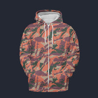 Modetrail Street Fighter Bison Shock Trooper Movie Camo Fleece Zip Hoodie Costume, Military Costume S-5XL US Size, Gift For Him