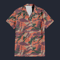 Modetrail Street Fighter Bison Shock Trooper Movie Camo Hawaiian Shirt Costume, Military Costume S-5XL US Size, Unisex Button Down Shirt